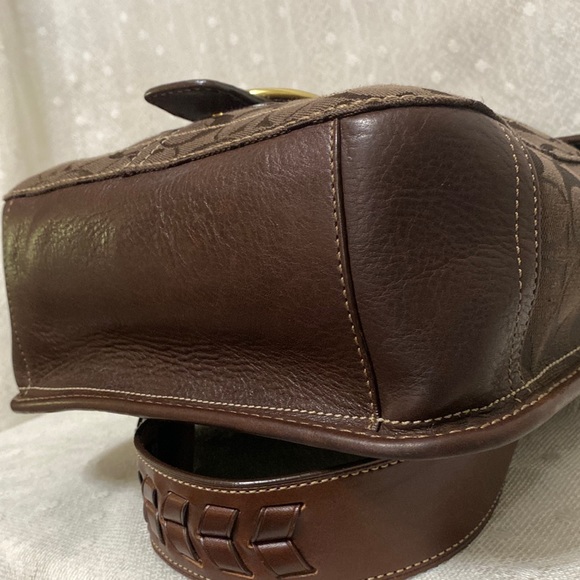 *SOLD*Coach Bleecker 65th Anniversary Jaquared Canvas Leather Shoulder Bag/Brown - Picture 12 of 17